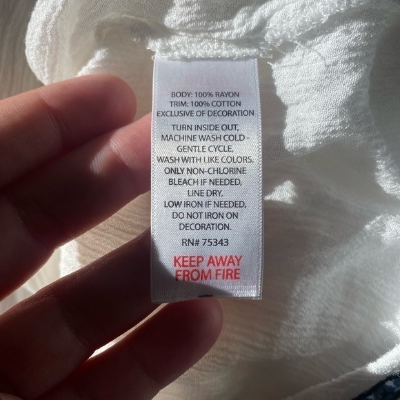 Artiasan Ny Womens Large White Embroidered 3/4 Sleeve Dress Knee Length - Picture 8 of 15